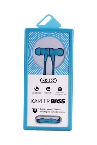 Ilkeshop Karler Bass Kr-207 Mıknatıslı Kablolu Kulaklık - Mavi