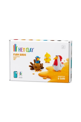 Hey Clay Hava İle Kuruyan Kil 6'lı Kutu - Çiftlik Kuşları Civciv, Hindi, Horoz