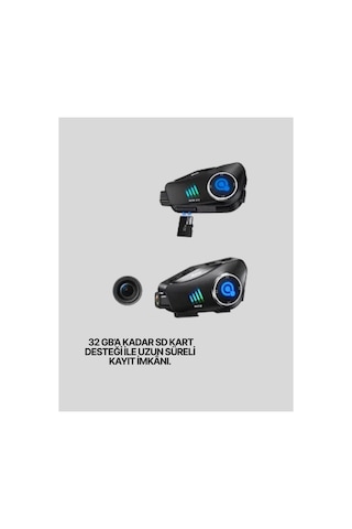 Su Geçirmez Bluetooth Kask Kulaklık Ve 1080p Kamera Özellikli Motosiklet Interkom Sistemi