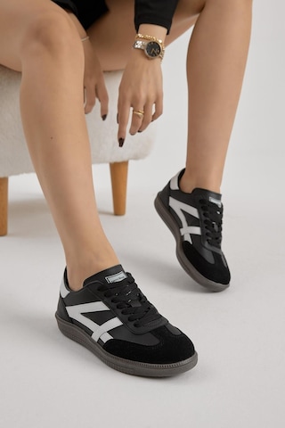 Tonny Black Termo Taban Yanı Şeritli Bağcıklı Unisex Siyah Beyaz Spor Ayakkabı Tbsz010 Siyah Beyaz