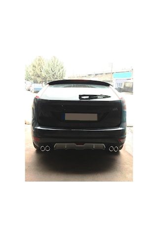 Oto H.i.t. Ford Focus 2,5 Hatchback Uyumlu Body Kit Difüzör 4 Çıkış Gri Yuvarlak