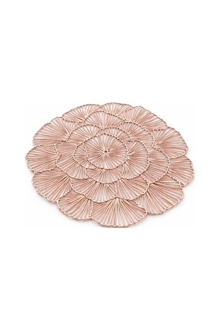 Metalik Rose Supla 38 Cm Amerikan Servis,dekoratif Masa Sunum Altlığı,modern Sofra Dekoru 2 Li Set Rose Altın