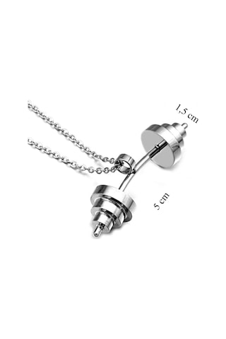 Paslanmaz Çelik Sporcu Halter Dambıl Kolye Çok Renkli