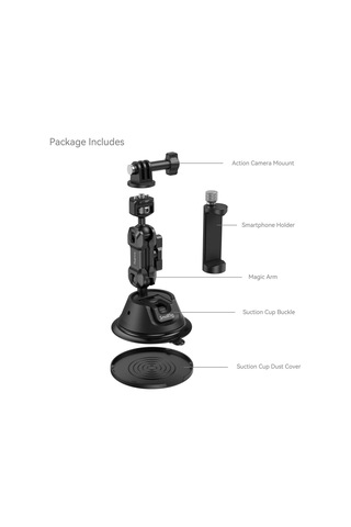 Smallrig Sc-1k 4275 Aksiyon Kamera/cep Telefonu İçin Vantuz Montaj Kiti Siyah