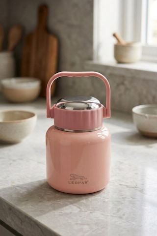 Cooker Leopar 900 Ml Kaşıklı Yemek Termosu Yk1517 Pembe