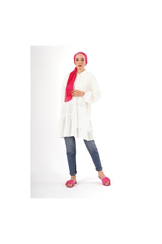 Kendinden Desenli Pamuklu Tunik Çok Renkli