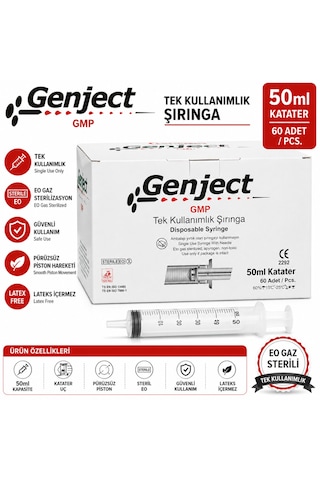 Genject 50 Ml Beslenme Katater Enjektörü 60 Adet