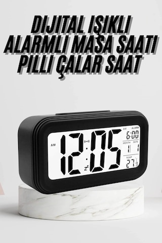 Mey İthalat Dijital Masa Saati Termometre Takvim Led Ekran Pilli Ev Ofis Masası Diğer