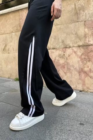 Paradise Paça Şeritli Wide Leg Siyah
