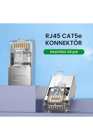 Veggieg Cat5e Metal Rj45 Jack Ethernet Konnektörü Altın Kaplama 102 Adet