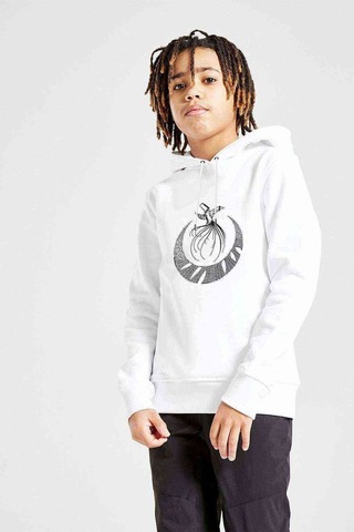 Tshirthane Mevlana Baskılı Unisex Çocuk Kapüşonlu Beyaz Sweatshirt Beyaz