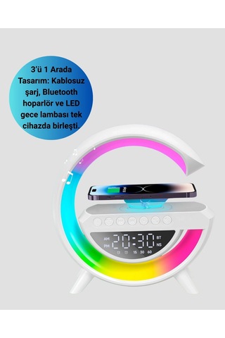 Hubrendy Kargo Renkli Işıklı 15w Kablosuz Şarjlı Masa Lambası Diğer