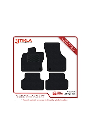 Chevrolet Aveo Sedan 2012-2018 Lüks Halı Paspas Siyah