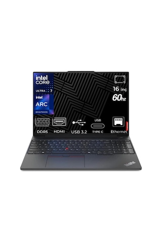 Lenovo Thinkpad E16 G3 21SR006RTX-K15 Ultra 7-255H 64 GB 2 TB SSD 16" Dos Dizüstü Bilgisayar