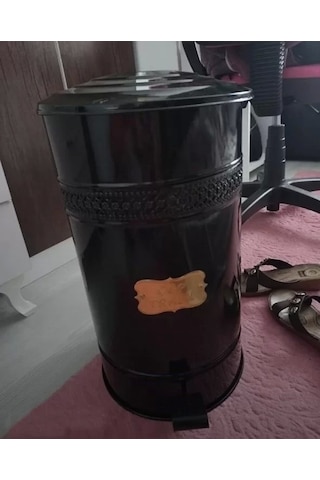 Pedallı Metal Galvaniz Mutfak Banyo Kapaklı Çöp Kovası 30 Lt Siy Metal - Siyah