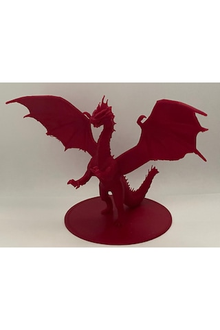 3d Baskı Kırmızı Ejderha Figürü Detaylı Fantastik Dragon Biblo Masaüstü Dekor 01