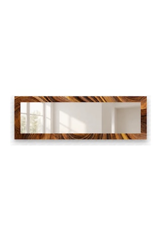 Zamanın Kıvrımı Yatay Panoramik Aynalı Dekoratif Cam Tablo - 110 X 36 Cm