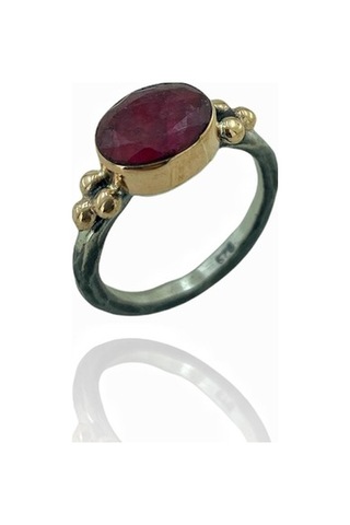 Doğal Yakut Taşlı El Üretimi Otantik 925 Gümüş Set Takım