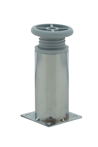 Ludıa Metal Ayarlanabilir 4 Adet Mobilya Ayağı Metal Tablalı 8cm Gri