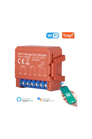Springsun Tuya Wifi Akıllı Garaj Kapısı Zamanlayıcı Modülü - Otomatik Açma/kapama Kontrol Cihazı Ac100-240v Kırmızı