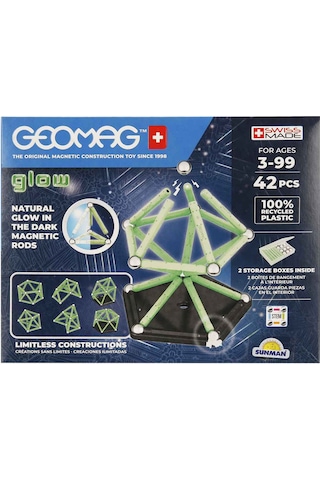 Geomag Glow Karanlıkta Parlayan Seri Zeka Oyunu Manyetik Bloklar 42 Parça