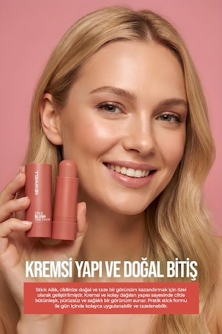 New Well Stick Blush Tone Touch Warm Apricot 01 Stick Allık 0