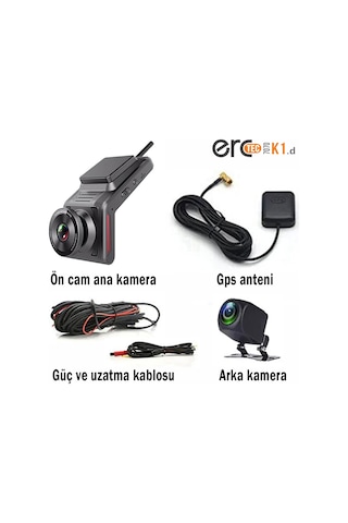 Erctec K1-d Uzaktan Canlı İzlemeli Sim Kartlı Fhd Gps Araç Kamera