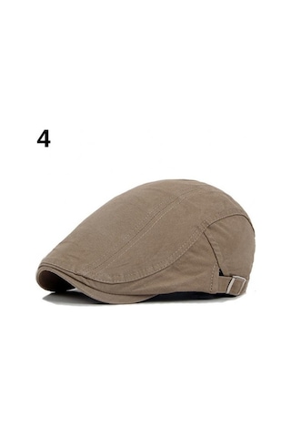 Jmsstore Erkek Klasik Düz Renk Kasket Şapka - Açık Haki