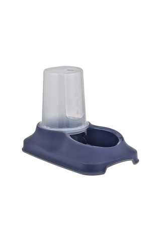 Pribor Kedi Ve Köpekler İçin Mama Kabı / Su Kabı Hazneli Kaydırmaz Taban 1,5 Lt Lacivet/mavi