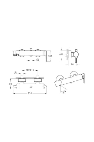 VitrA Suit A4281874 Banyo Bataryası Soft Altın