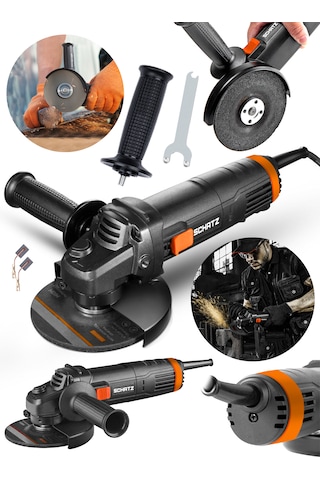 Schatz 750w Metal Şanzıman Bakır Sargılı Avuç İçi Taşlama Demir Metal Kesme Makinesi Siyah Spiral 125 Mm
