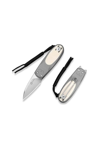 Civivi Purr Gray & Ivory G10 Handle Satin Finished Nitro-v Blade Kamp Çakı Gri