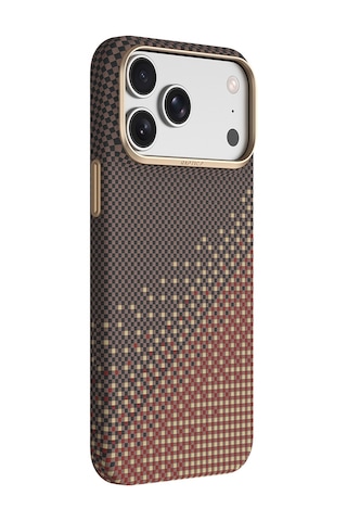 Apple iPhone Uyumlu 18 Pro Max Kılıf M-safe Özellikli Raptic Aramid Skin Serenity Serisi Karbon Kapak Kahverengi