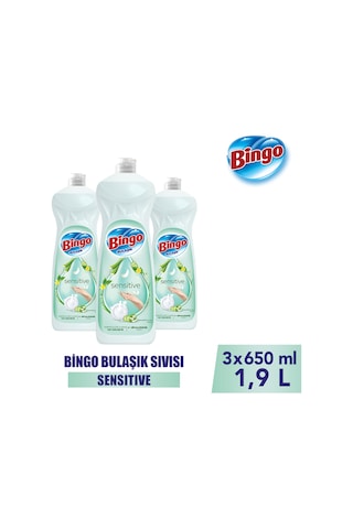 Sıvı Elde Bulaşık Deterjanı Sensitive 650ml X 3 Adet