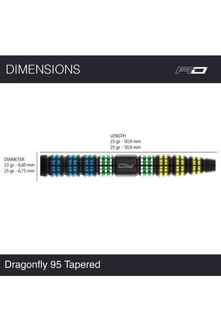 Red Dragon Dragonfly 95 Black Tapered % 95 Tungsten Çelik Uçlu Dart Oku