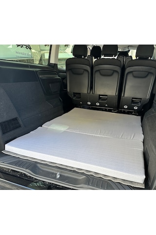 Araç Yatağı Sünger Katlanabilir Oto Yatağı Üniversal 120x180x6 Cm-tesla Ve Birçok Modele Uygun-gri