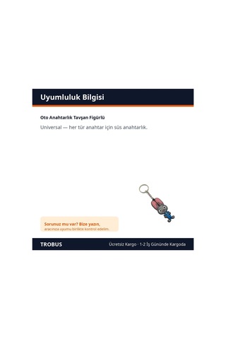 Trobus Oto Anahtarlık Tavşan Figürlü