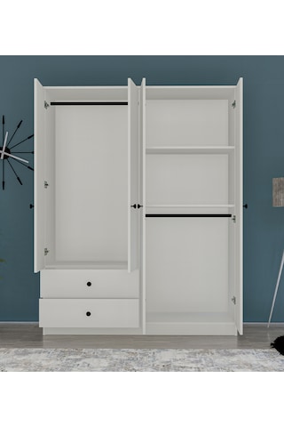 Metalia Metalia Gm 077 Novado Düğme Kulplu 4 Kapı 2 Çekmeceli Gardırop