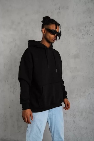 Vexor Erkek Düz Kapüşonlu Sweat - Siyah