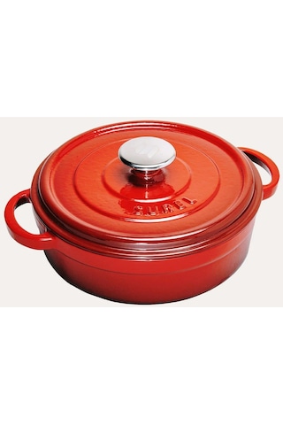 Sürel 24cm Döküm Sığ Tencere Kırmızı