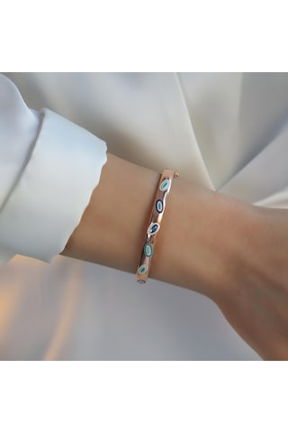 Fortuna Modeli Rose Gold Gümüş Kelepçe Gümüş