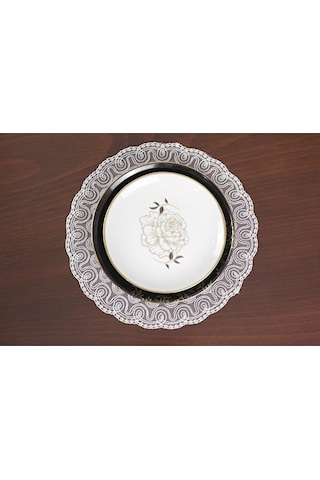 12 Kişilik Amerikan Servis Supla Ve Runner Seti Kırık Beyaz Renk Beyaz