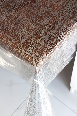 Pvc Şeffaf Desenli Silinebilir Muşamba Masa Örtüsü 440-çapraziplzr Gümüş