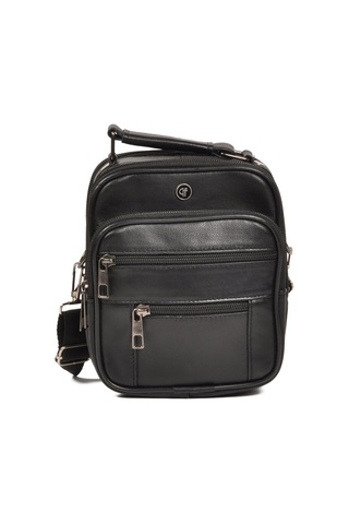 Praff Leather Siyah Hakiki Deri Çok Bölmeli Erkek Portfoy El Çanta Pc-004 Büyük Boy