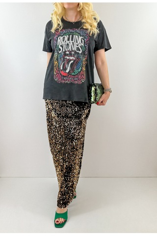 Modaonna Altın Payetli Maxi Etek Altın