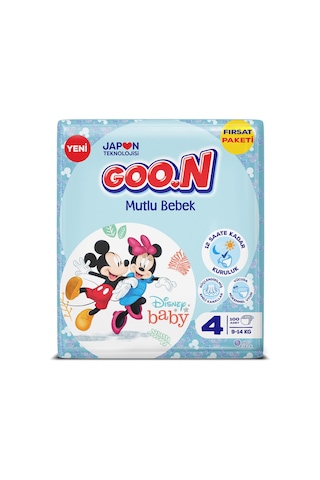 Goon Mutlu Bebek Bebek Bezi 4 Numara Fırsat Paketi 100 Adet