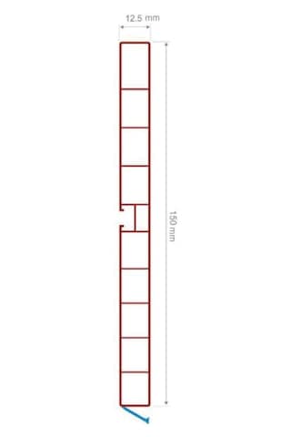 Pvc Baza Profili 150 Mm Kaplamalı Metalik Gri 1 Boy 3,66 Metre