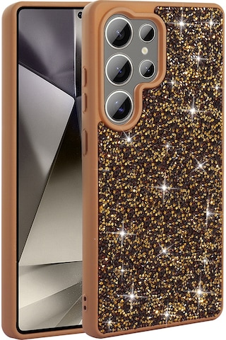 Galaxy S25 Ultra Uyumlu Kılıf Parlak Taşlı Tasarım Zore Pırlanta Kapak - Gold Altın