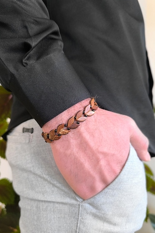 Erkek Kuka Bileklik Başak Model Bileğe Göre Ayarlanabilir Unisex Bt009 Kahverengi