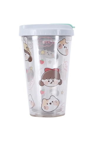 Lebihmurah Generic Su Bardağı Sippy Flip Tasarım Sızdırmaz 3.9x6.7" Sevimli Desen Mutfak